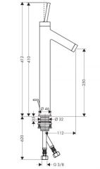 Starck Tek Kollu Uzun Lavabo Bataryası 10120000