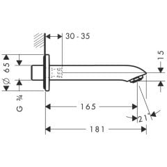 Metris  Küvet Gagası Krom 165mm 31494000