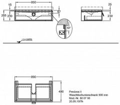 Preciosa II Lavabo Dolabı (Lavabo Dahil) 800790 + 123290