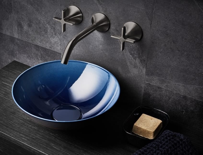 Çanak Lavabo, Sırlı Çelik, Koyu Mavi  Ø 450 mm, Yükseklik 149 mm, 3902000092