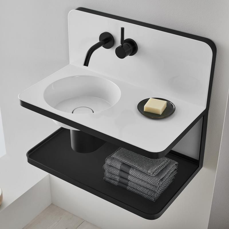 Alape LAUFEN STEEL19 Duvara Monte Lavabo Konsolu (Beyaz/ Mat Siyah 5260000000