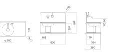 Alape Steel19 Duvardan Raflı Lavabo