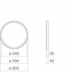 Yuvarlak  Ayna, Aydınlatmalı, Alüminyum Çerçeve, 600 mm 6744001899