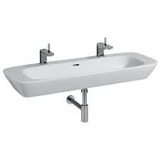 SILK/ Lavabo İki Batarya Delikli 1200x470mm -Beyaz 121620