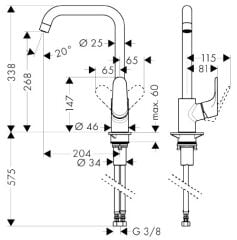 Focus M41 Tek Kollu Eviye Bataryası 31820000