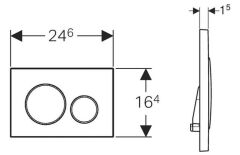 Sigma20 Kumanda Paneli, Çift Basmalı, Paslanmaz Çelik 115.882.SN.1