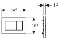 Sigma30 Kumanda Paneli, Çift Basmalı, Parlak/Mat/Parlak 115.883.KH.1