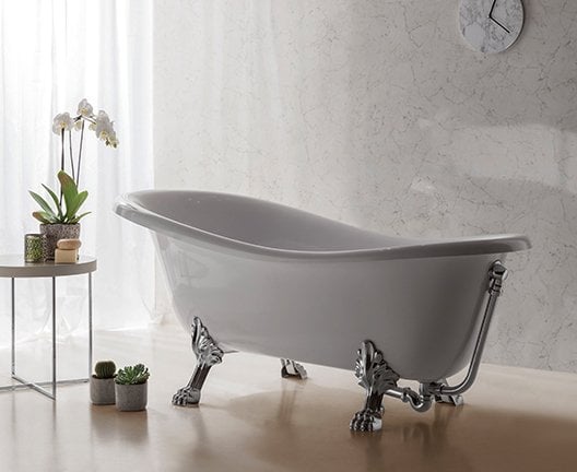 İtalyan Paestum Klasik Küvet Krom Ayaklı/Beyaz- PA100