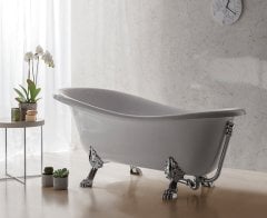 İtalyan Paestum Klasik Küvet Krom Ayaklı/Beyaz- PA100