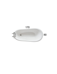 İtalyan Paestum Klasik Küvet Krom Ayaklı/Beyaz- PA100