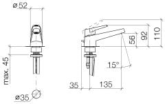 Dornbracht Selv Tek Kumandalı Lavabo Armatürü Perlatörlü  (Krom) 33500840-00