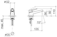 Dornbracht Selv Tek kumandalı Lavabo Armatürü Sifon Kumandasız (Krom) 33521840-00
