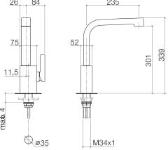 Dornbracht Maro Tek kumandalı Lavabo Armatürü Krom-33800795-00
