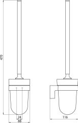 Emco Mundo Duvara Monte Tuvalet Fırça Seti ( Krom ) 331500101
