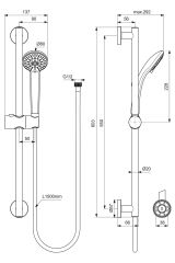 Ideal Standard Una Sürgülü Duş Seti (Krom) B1248ZZ
