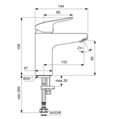 Ideal Standard Ceraflex Grande Lavabo Bataryası (Krom) B1714AA